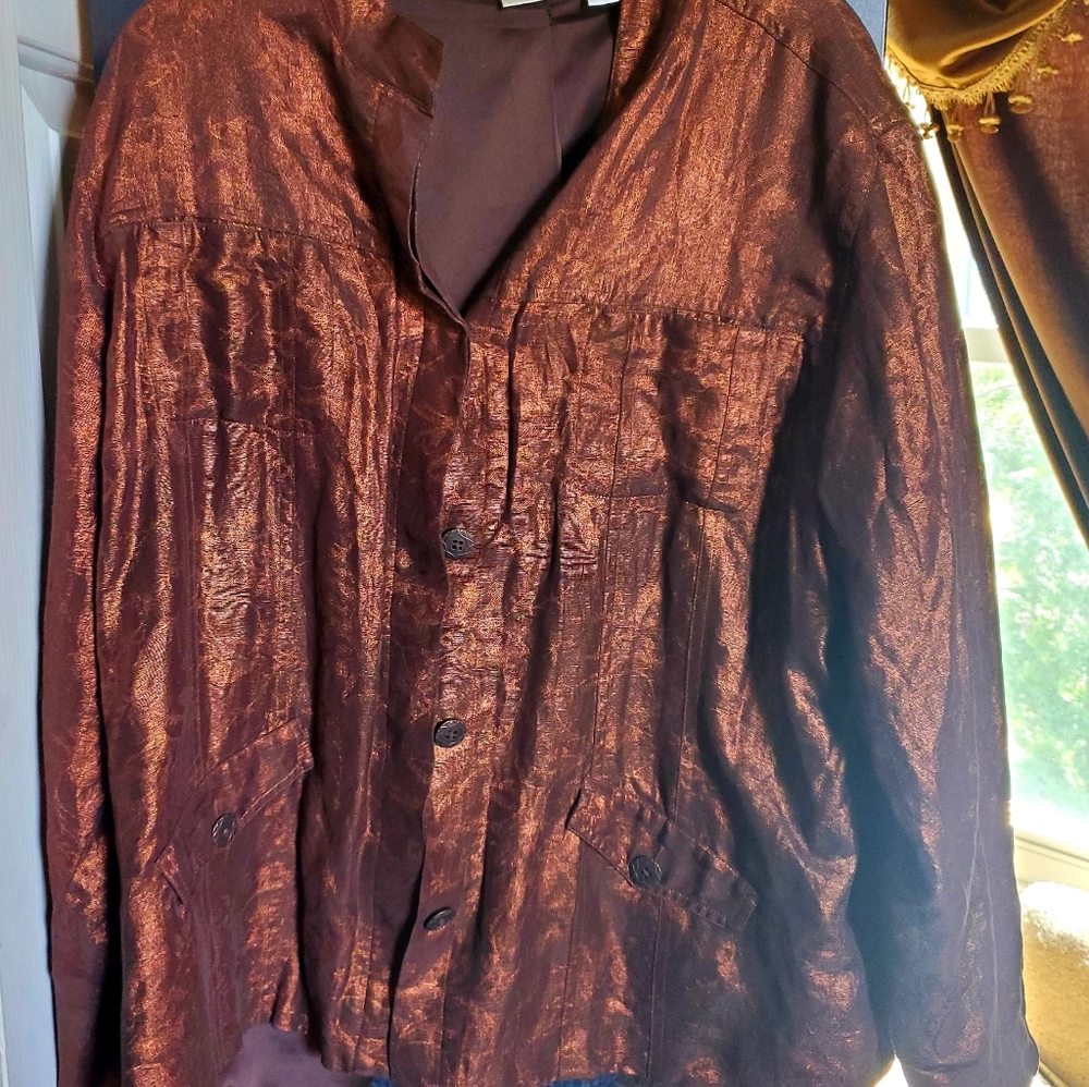 CHICOS COPPER IRIDESCENT JACKET
